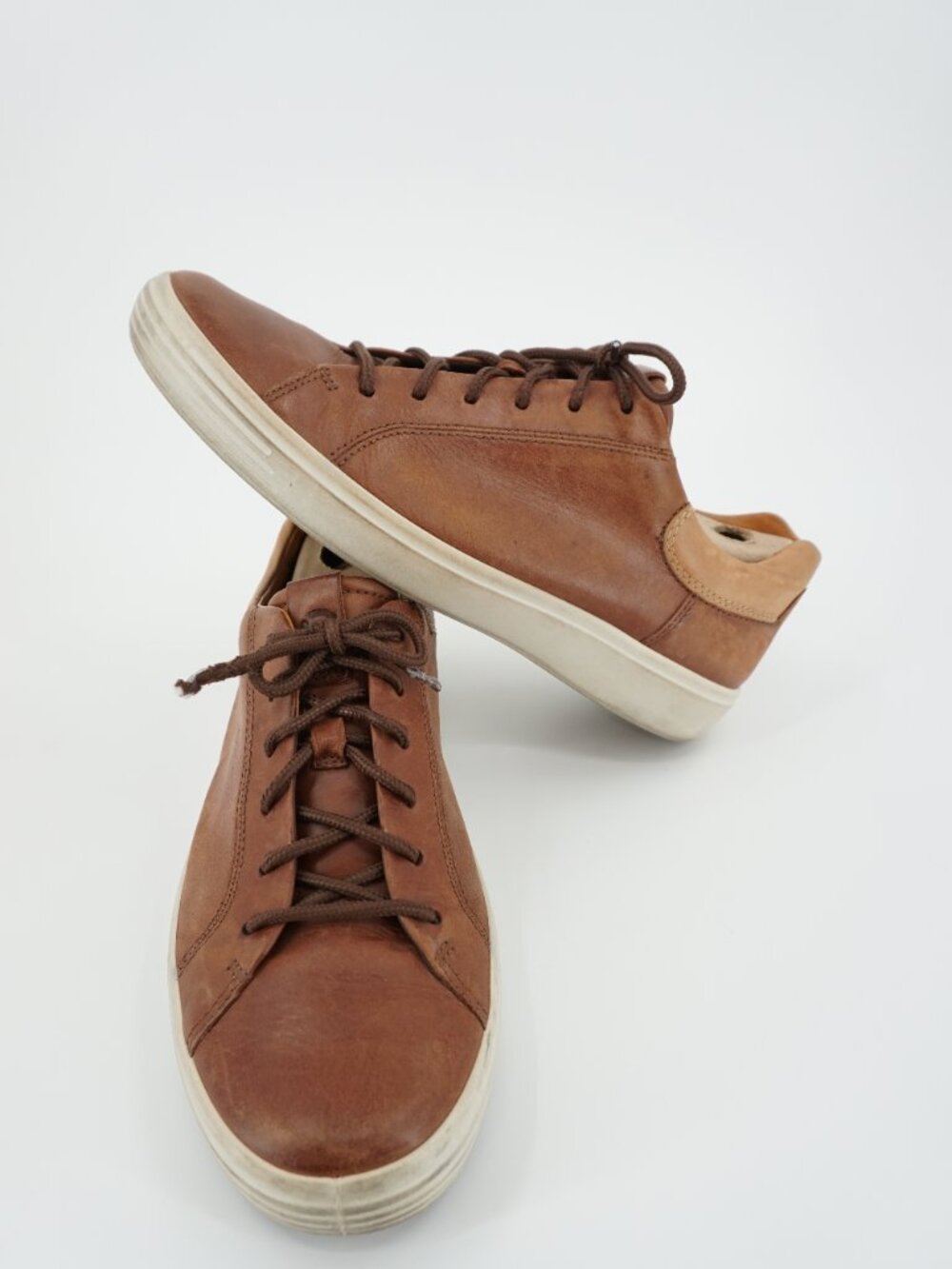 ECCO Danish Design Oxford Leather Sneackers Mens Sz 9-9.5 Brown Shoes